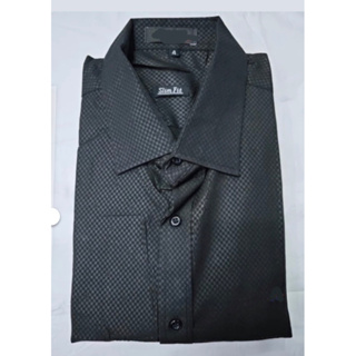 Camisa Social Masculina Manga longa Slim Fit Tecido Listrado em Oferta na Shopee