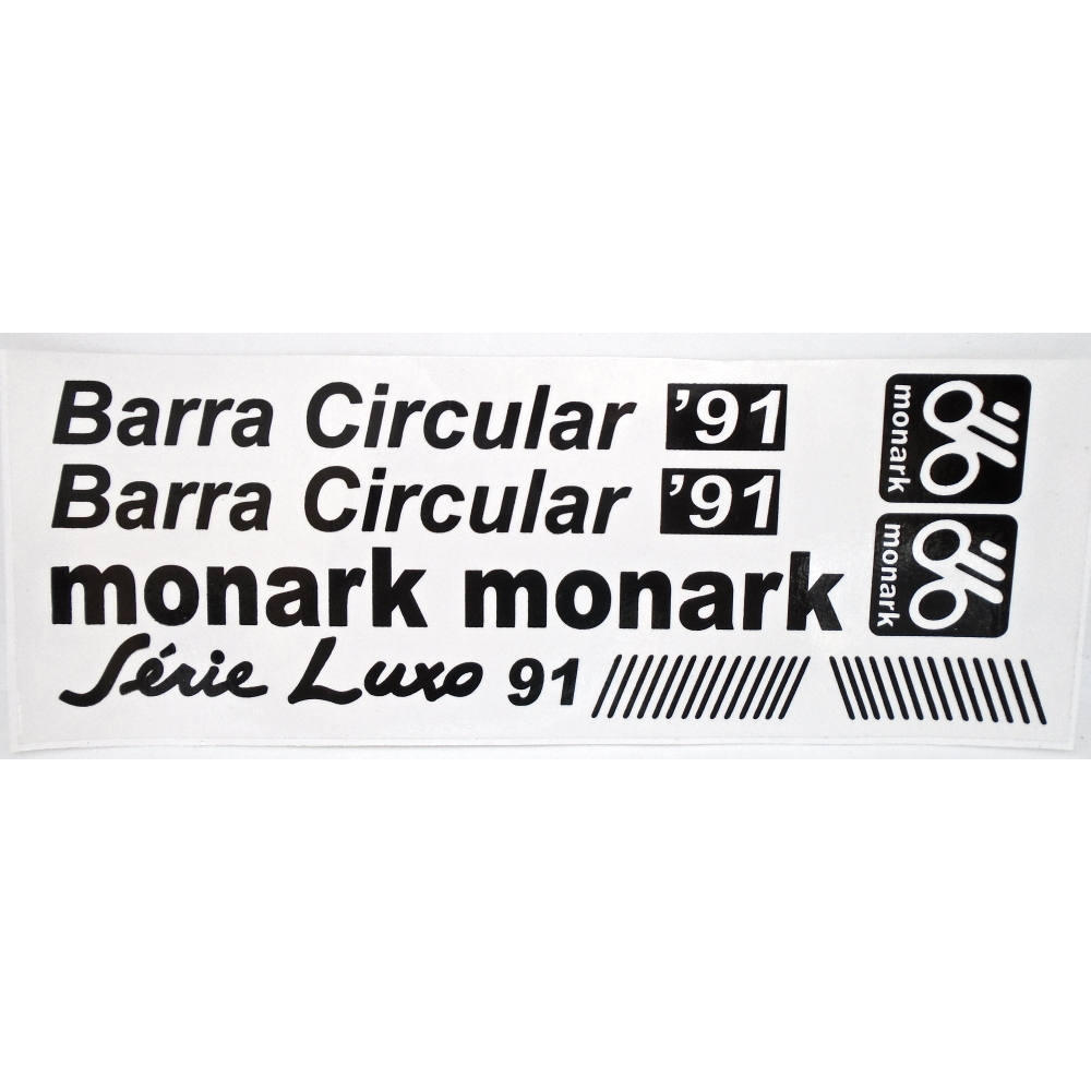 Cartela de Adesivo Monark Barra Circular Serie Luxo 91 Preto.