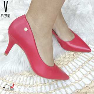 Scarpin Vizzano Salto Médio 7cm Bico Fino Feminino Conforto Social Trabalho Festa Várias Cores em Oferta na Shopee