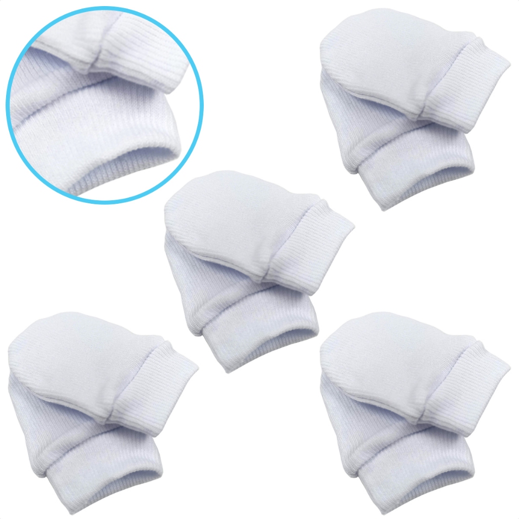 Kit c/ 4 pares Luva Luvinha Branca para Bebê Recém Nascido (4 Pares) Enxoval de Maternidade Kit c/ 4 pares Luva Luvinha Branca para Bebê Recém Nascido (4 Pares) Enxoval de Maternidade
