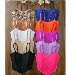 Cropped Croped Feminino Alcinha Com Bojo Corset Suplex