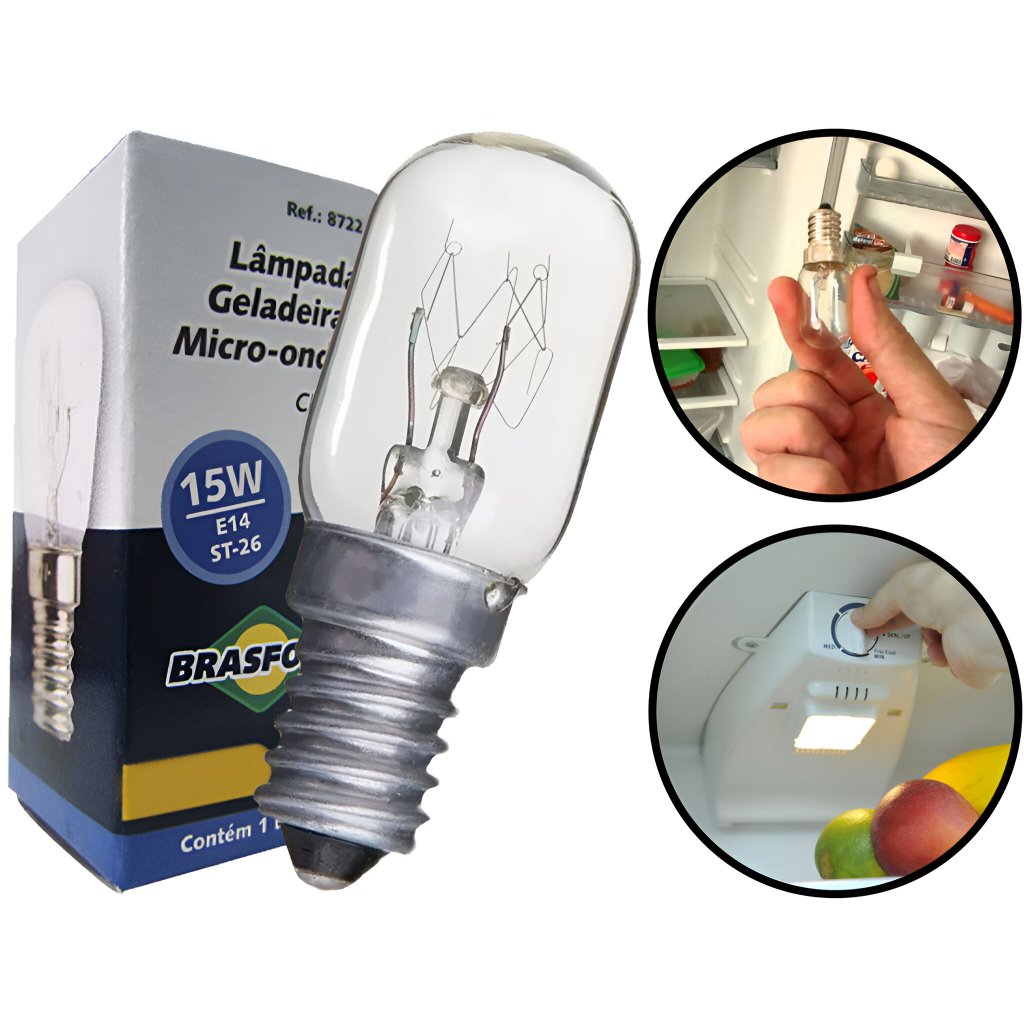 LAMPADA GELADEIRA  E FOGÂO CLARA 15W 127 ou 220v Bivolt SOQUETE E14 em Oferta na Shopee