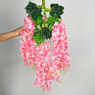 pendente Glicínias Artificial Decoração Do Casamento De Planta Rattan Partido Passos De Feijão Pétala Teto-BH802287