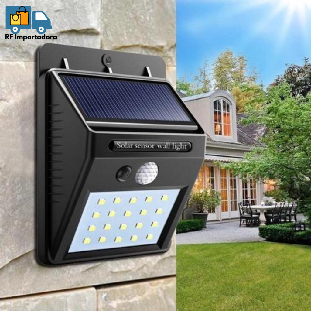Luminária Solar 30 LED Com Sensor De Movimento Para Jardins/Caminhos/Corredores