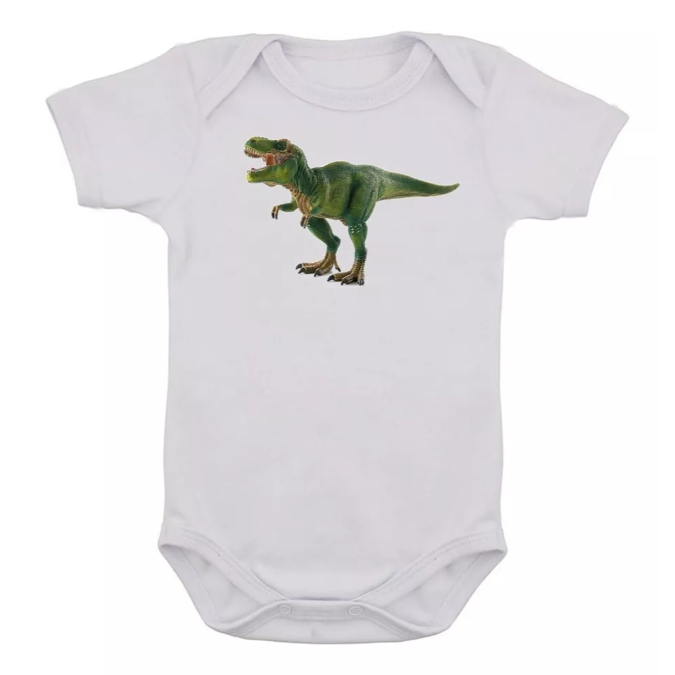 Body Infantil Dinossauro Tiranossauro Rex Jurassic Bebê 01