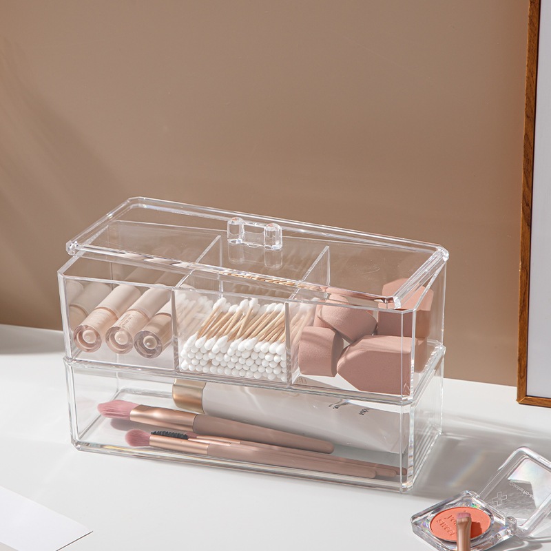 Caixa em acrílico organizador  de cosmeticos dois andares Multiuso 024-014