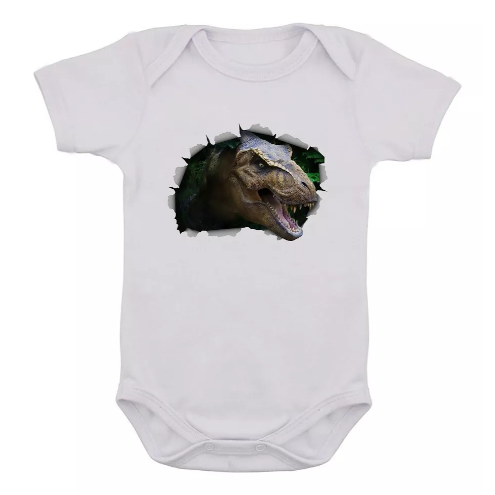 Body Infantil Dinossauro Tiranossauro Rex Jurassic Bebê 08
