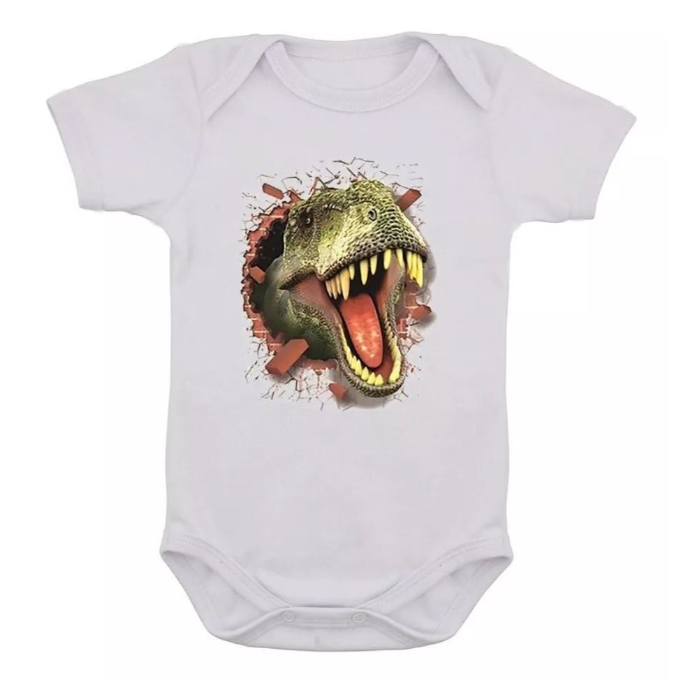 Body Infantil Dinossauro Tiranossauro Rex Jurassic Bebê 07