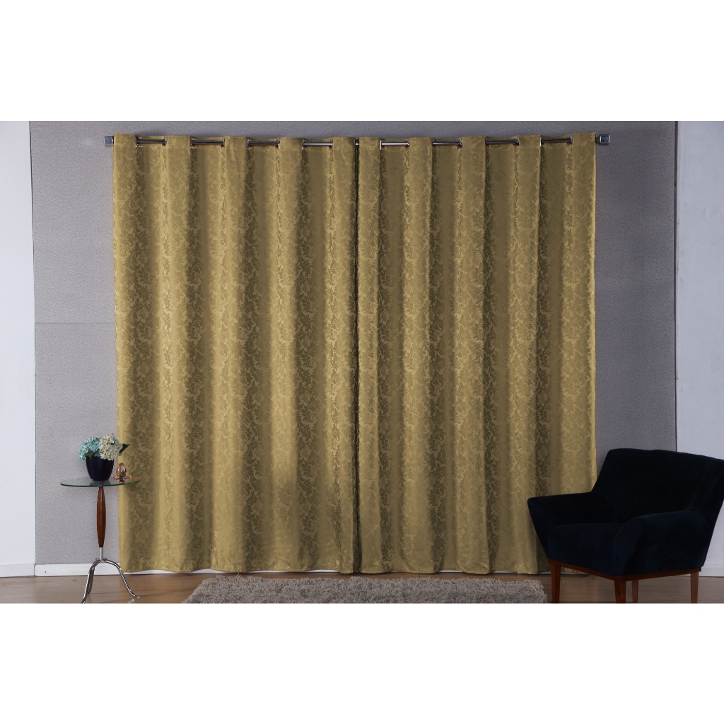 Cortina Jacquard Luxo Para Sala Quarto e Escritório 2,80 X 1,70 SEMI-BLACKOUT A PRONTA ENTREGA