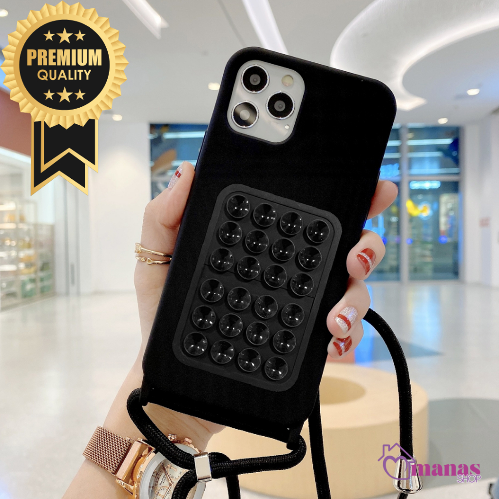 Suporte Prático Capinha de Silicone com Ventosa Adesivo Para Celular Carro Espelho - Envio Rápido