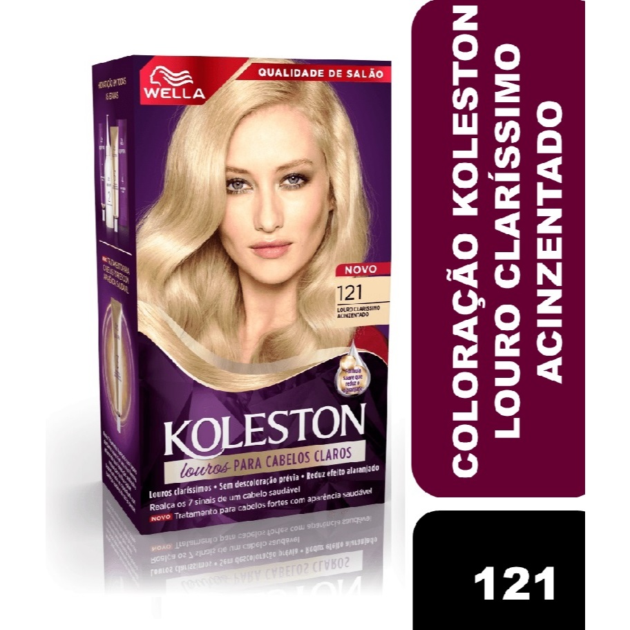 Tintura Koleston Louro Especial Claríssimo Acinzentado 121 em Oferta na Shopee