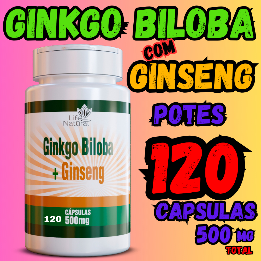 Suplemento de ginco biloba com ginseng ginkago 120 capsulas 100% original