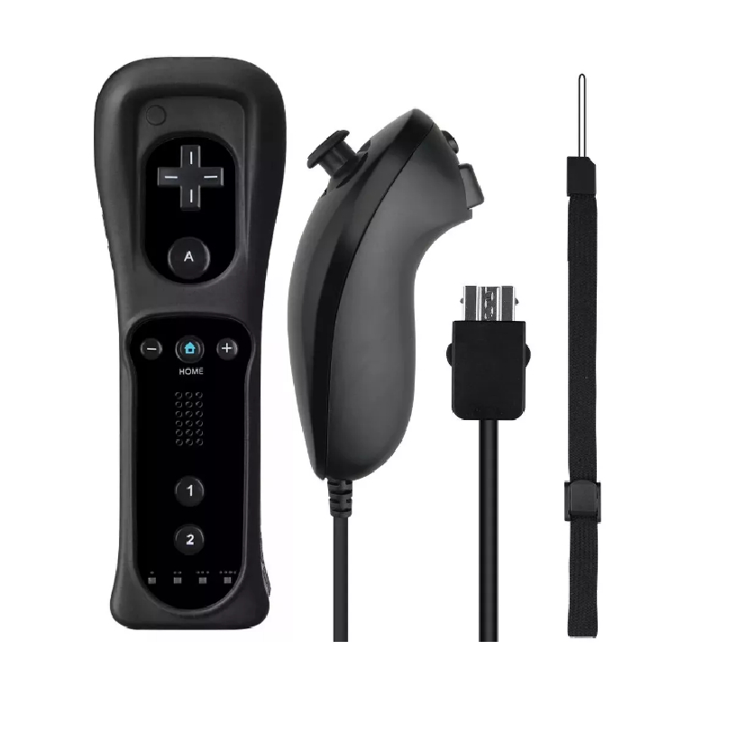 Controle Wii Remote Plus Preto + Nunchuk Funcional no Wii U - Novo