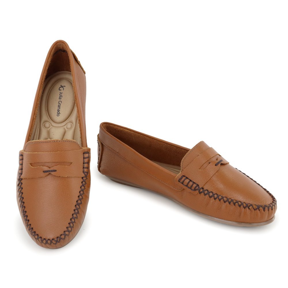 MOCASSIM FEMININO EM COURO LEGÍTIMO JULIA GRANADO SUPER CONFORTÁVEL em Oferta na Shopee