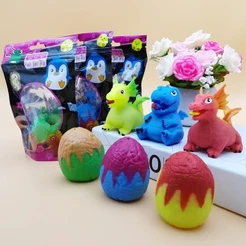 Kit 12 Ovo Surpresa Animal Apertar Squishie Lembrancinha Anti Estresse Cute Pet Flip