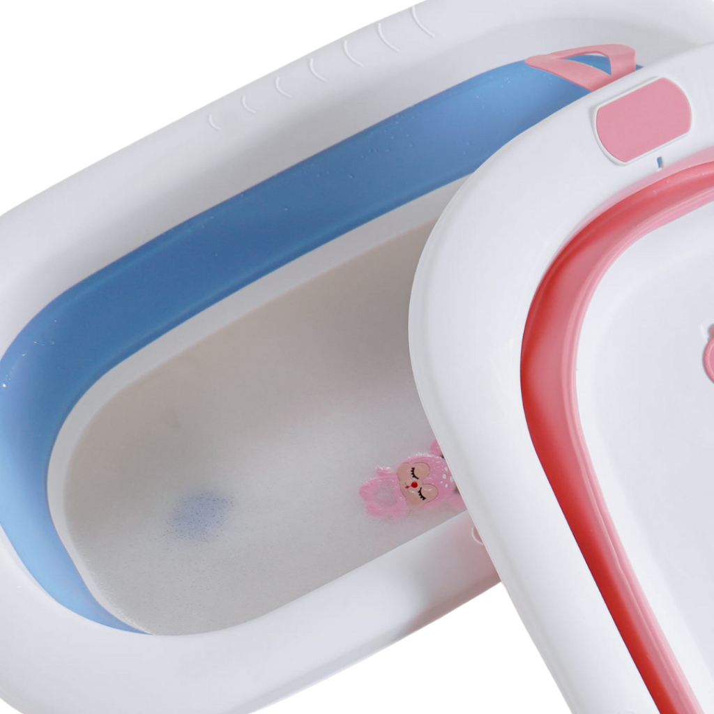 Banheira retrátil dobrável para Bebe 30 litros Prática para transportar e guardar Azul ou Rosa