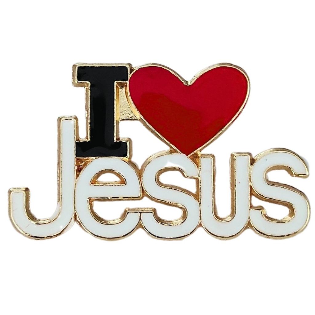 Broche eu amo Jesus I Love Jesus em Oferta na Shopee