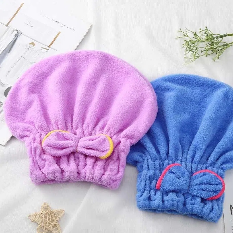 Touca para seca cabelo Mágica Touca de Banho Absorvente Toalha de Microfibra