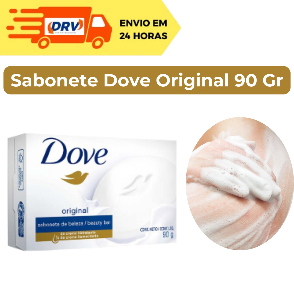 Sabonete Em Barra Dove Original 90 Gr Com 1/4 De Creme Hidratação Profunda