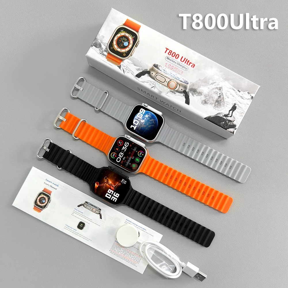 Relógio Inteligente T800 Ultra Smartwatch À Prova D'água T800 Ultra2 Digital Masculino Feminino Relógio Nfc Calculadora - Miniatura 2