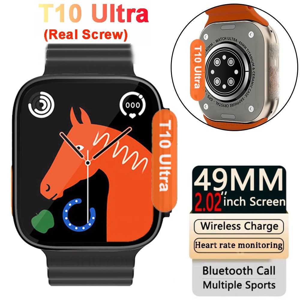 T10 Ultra 2 2025 Novo relógio inteligente da série 9, HD de 2,09 polegadas, 49 mm, Bluetooth, carregamento sem fio em Oferta na Shopee