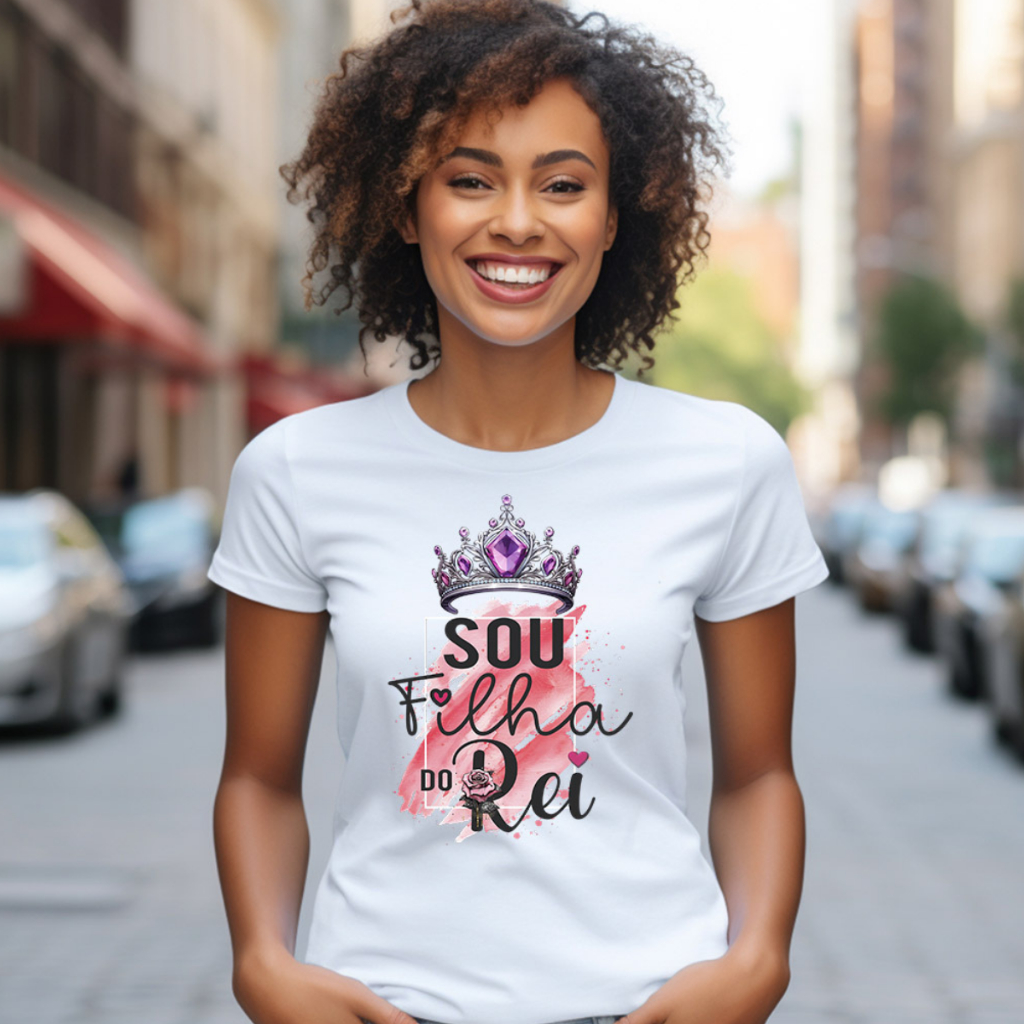 BLUSA TSHIRT feminina FILHA DO REI,moda feminina,camiseta,plus size,moda cristã