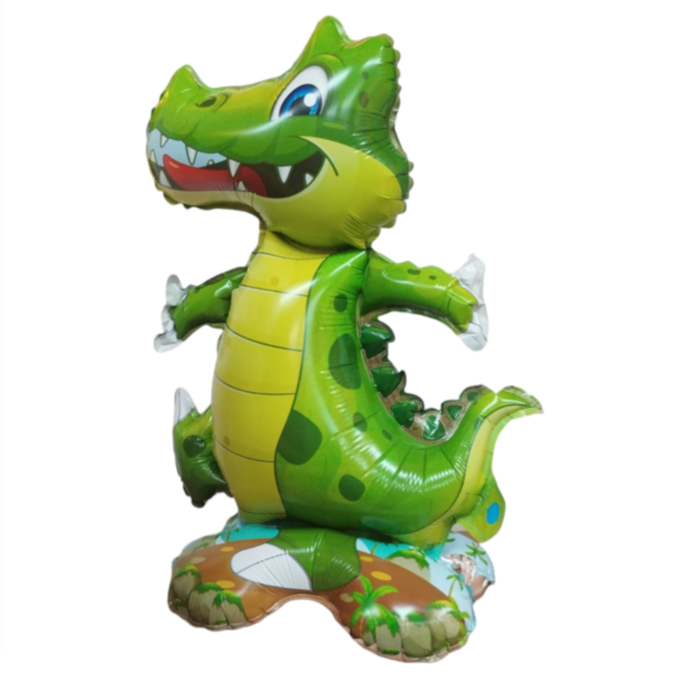 KIT 6 BALÕES JACARÉ COM BASE 60*40cm BALÃO METALIZADO TEMA ANIMAIS FLORESTA AMAZÔNIA PANTANAL SILVESTRE ANIMAL BOSQUE