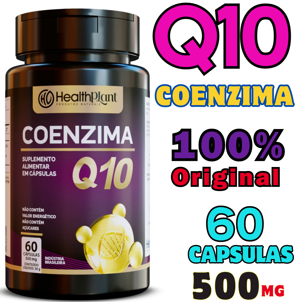 Coenzima Q10 Concentrada - Alto Grau de Pureza - 500mg 60 Cápsulas Original