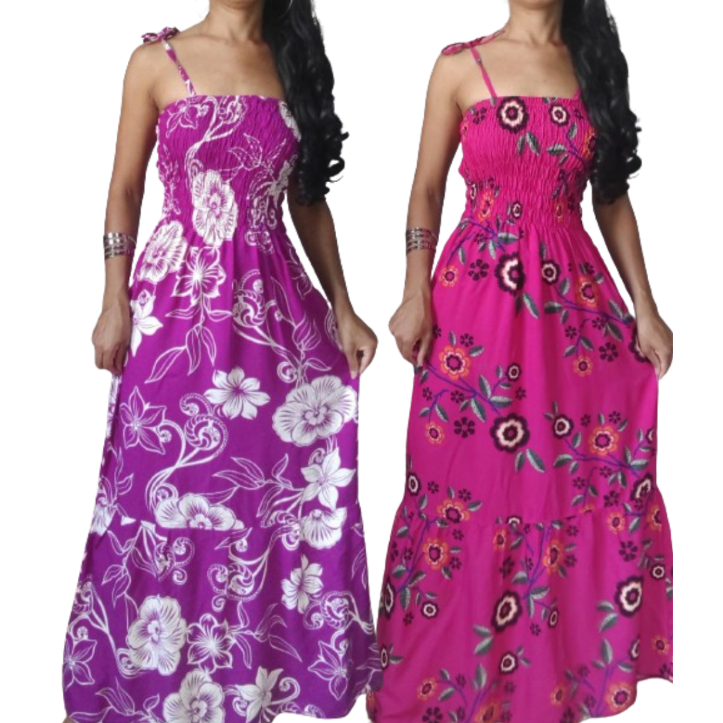 Vestido Longo Feminino Estampado Viscolinho Viscose Alcinha Lastex Floral Verão Adulto Soltinho Florido Rodado  Babado