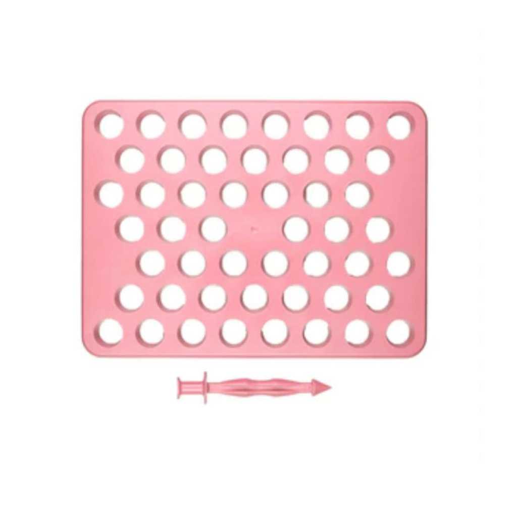 Placa Porcionadora De Doces 50 Furos 15g 35x25 cm Rosa Blue Star
