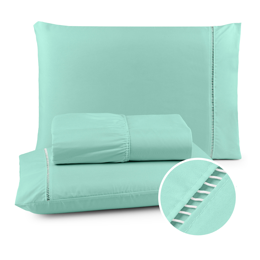 Kit Jogo Lençol 400 fios Micropercal - Lençol Solteiro Casal Queen e King  03 Peças Ponto Palito em Oferta na Shopee