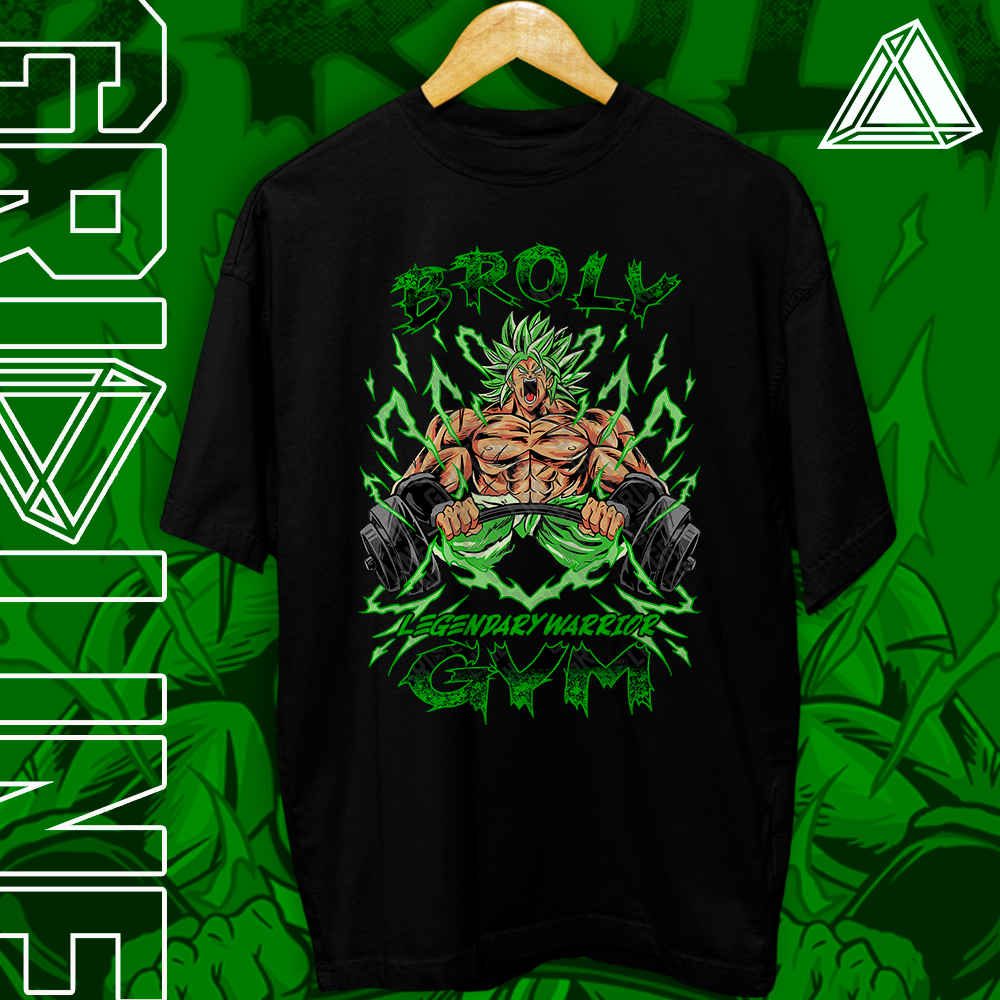 Camiseta Básica ou Oversized Academia Treino Broly Gym Anime Unissex