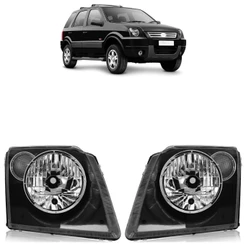 Par Farol Dianteiro Ecosport 2003 2004 2005 2006 2007 Máscara Negra