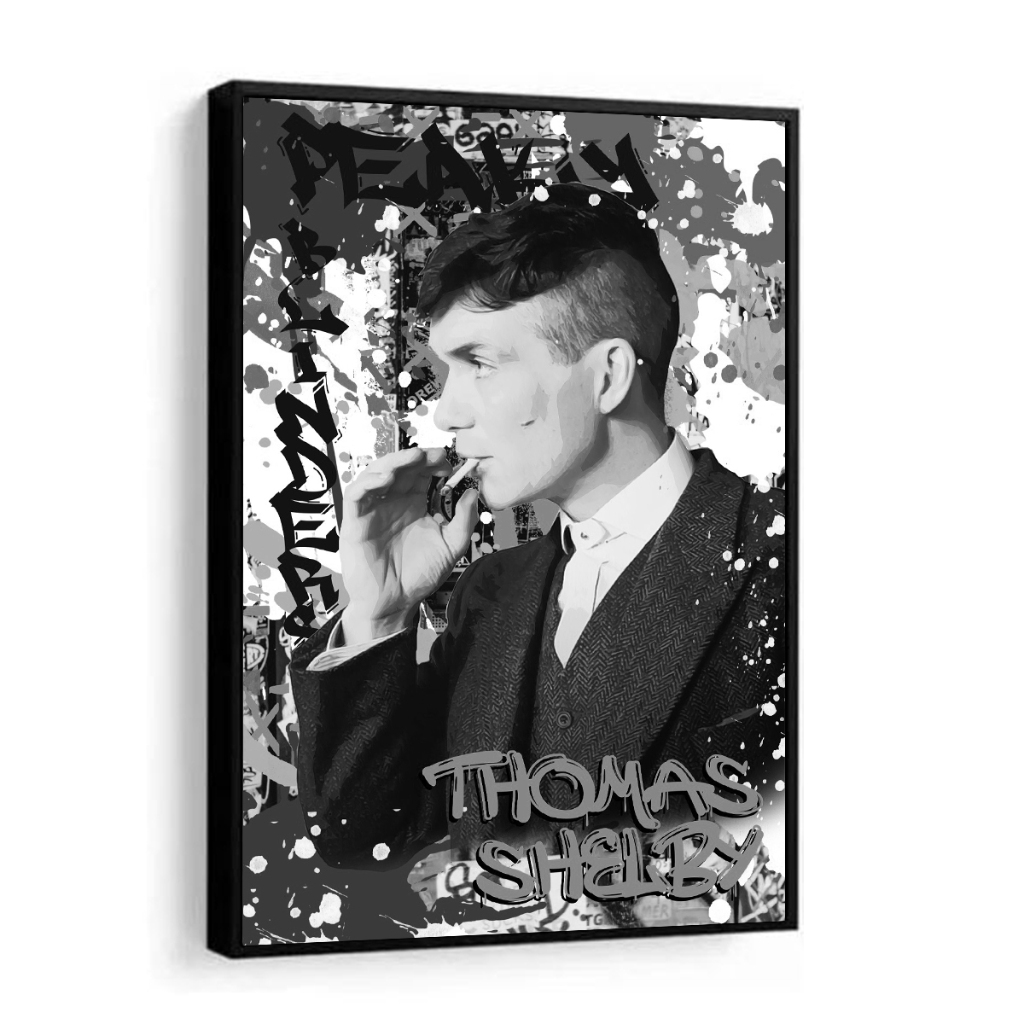 Quadro Decorativo Thomas Shelb Blinder Serie Personagem Luxo Moderno sala quarto com Moldura
