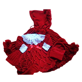 saida de maternidade com pelerine e vestido em Oferta na Shopee