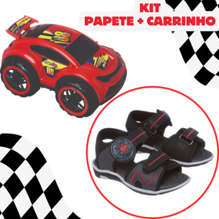 Sandália Masculina + Carrinho Papete Style Infantil Menino Preto Aplique Aranha Camin Calçados em Oferta na Shopee