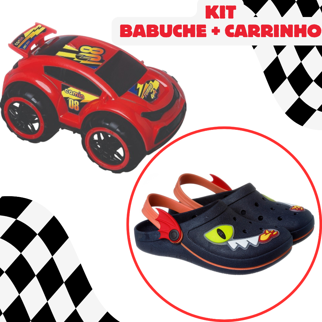 Babuche Masculino + Carrinho infantil Menino Aplique Dragão Promoção em Oferta na Shopee