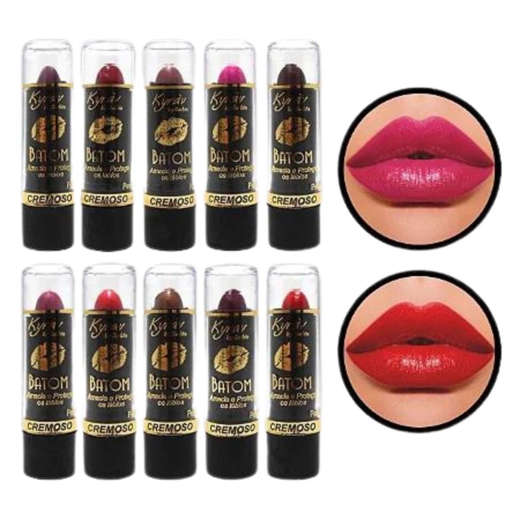 Kit C/10 Batom Kyrav Ref 423 em Oferta na Shopee