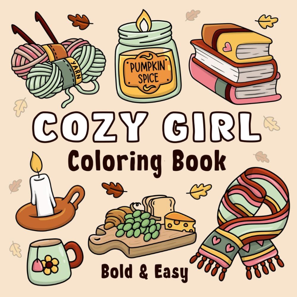 Kit 40 Desenhos Para Pintar E Colorir Cozy Girl - Folha A4 Inteira! 1 Por Folha!