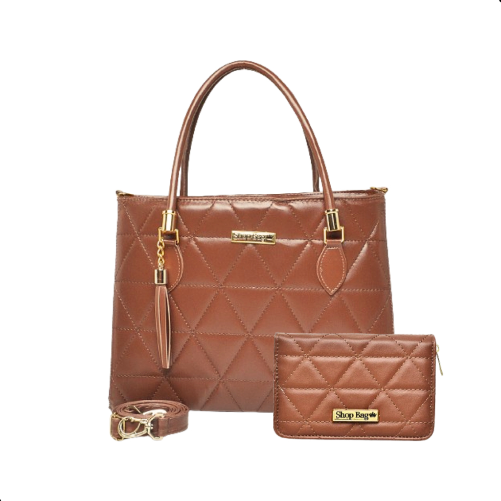 Kit 2 em 1 Bolsa Grande e Carteira Feminina ShopBag Living Dubai Lançamento