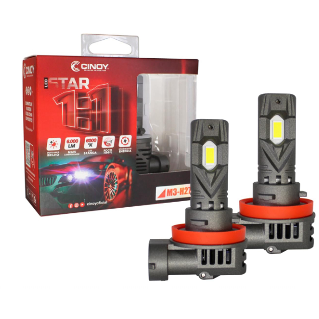 Lampada Super LED Cinoy Star Mini 1:1 6000K H1 H3 H4 H7 H8 H11 H27 HB3 HB4 9005 9006