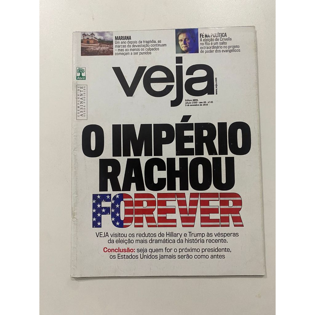 Revista Veja 49 Hillary Trump Política Grazi Massafera 10194