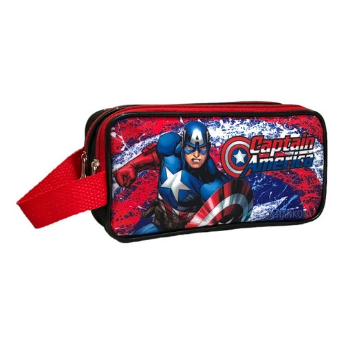 Estojo Escolar Capitão América 2 Ziper em Oferta na Shopee