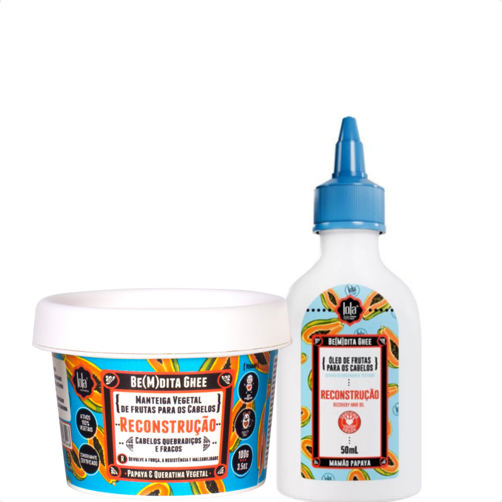 Kit Ghee Reconstrução Mamão 100g + Oleo 50ml Lola Cosmetics
