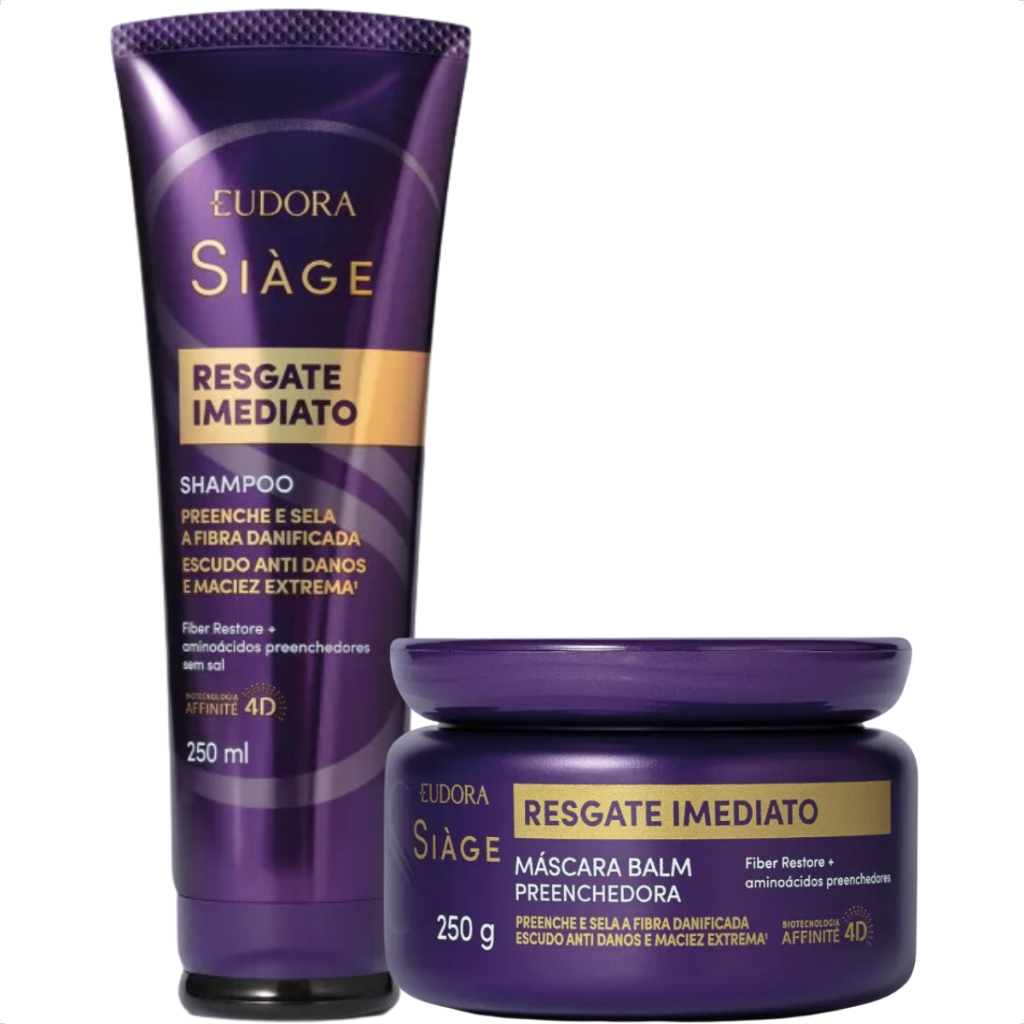 Kit Shampoo + Mascara Resgate Imediato Escudo Anti Danos Siage Eudora