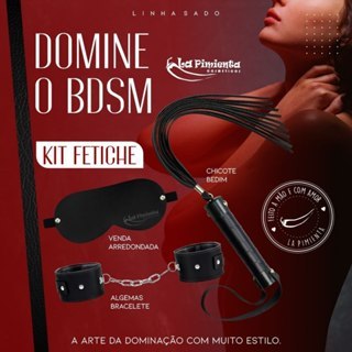 INTENSIFIQUE O JOGO: KIT FETICHE COM CHICOTE, VENDA E ALGEMA LA PIMIENTA PARA SESSÕES PODEROSAS!