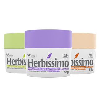 Kit 3 itens - Desodorante Creme Antitranspirante Herbíssimo |  Lavanda + Vanilla + Fresh 5...