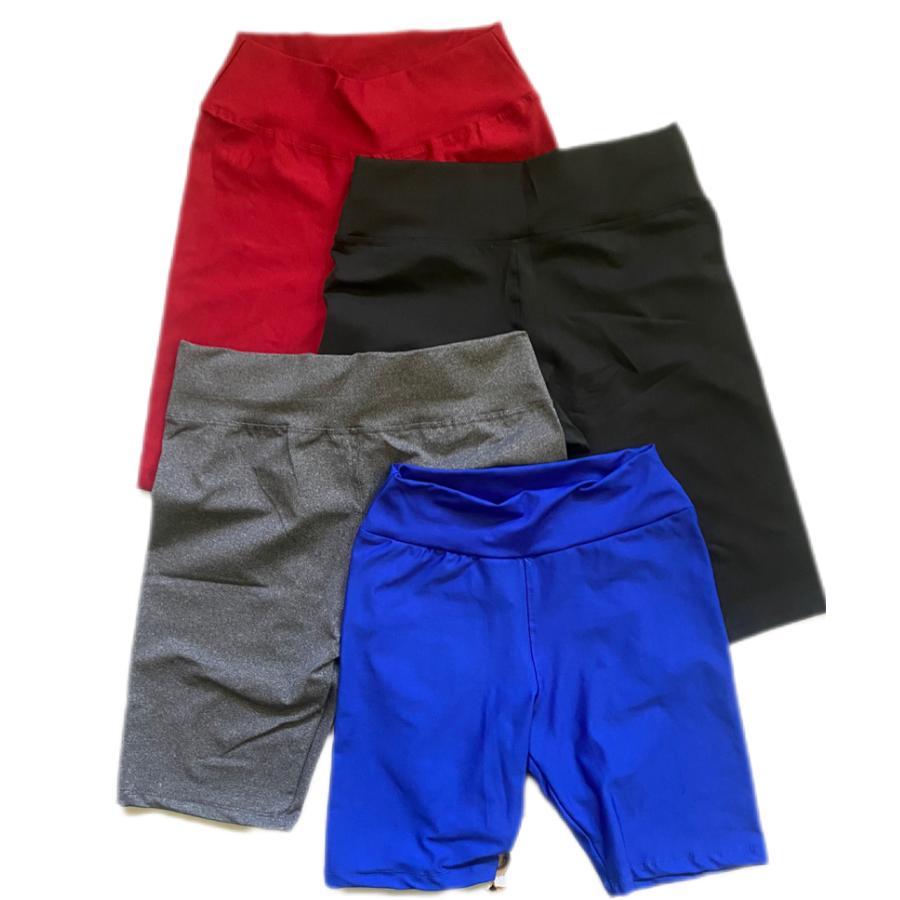 KIT 3 BERMUDA DE ACADEMIA LEGGING SUPLEX ESTAMPADO FEMININA CINTURA ALTA