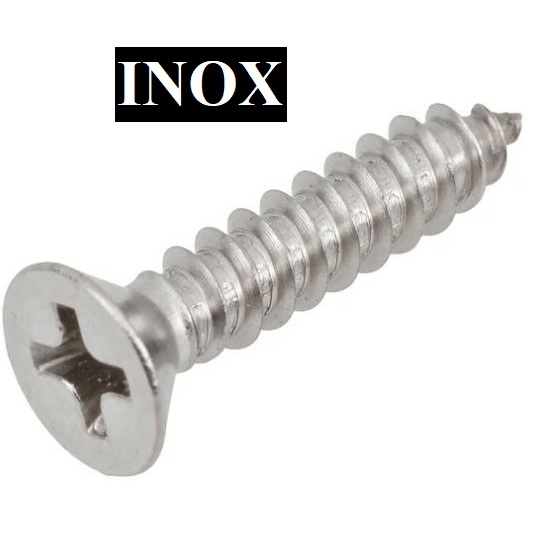 100 Peças - 3.5 mm Parafuso Inox Auto Atarraxante Cabeça Chata Inox  - Phillips em Oferta na Shopee