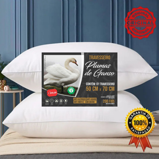 Travesseiro Pena de Ganso Pluma de Ganso Alto Macio Antialergico Ortopedico Original em Oferta na Shopee